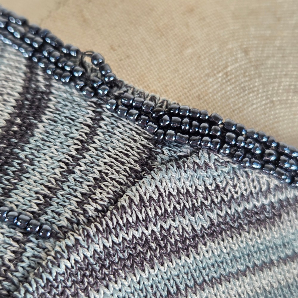 Jones New York Sleeveless Knit‎ Top Women's XL Beaded Embellished Blue Knitwear - Picture 8 of 8
